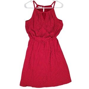Maurices Retro Pin Up Polka Dot Dress‎ Cottagecore Sleeveless Overlay Size S